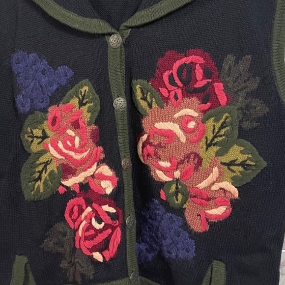 Vintage Ciel Bleu Sweater Vest embroidered - Picture 5 of 5